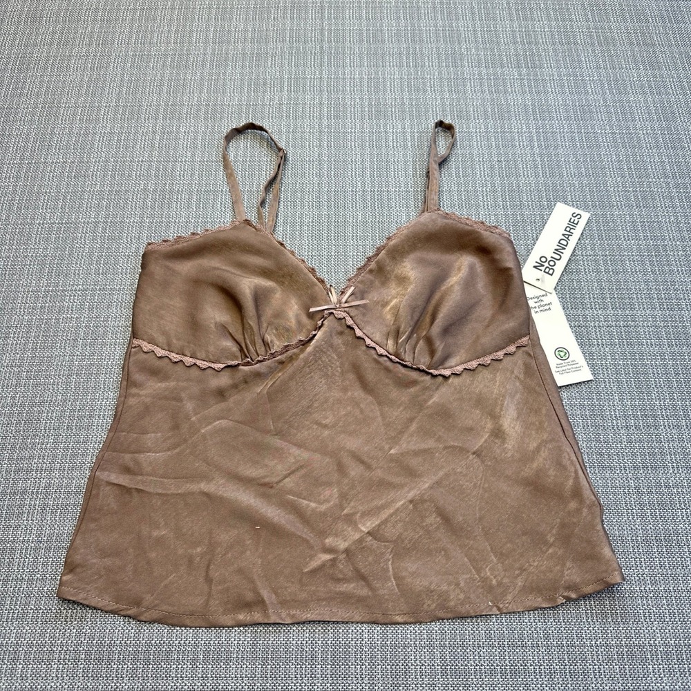 New Y2K Brown Corset Cami Juniors XXS Bustier Spaghetti Straps